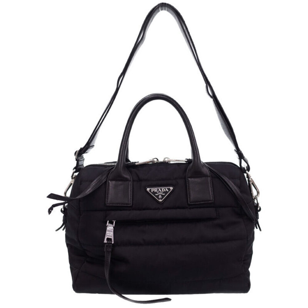 Prada Tessuto Bomber Satchel quilted black